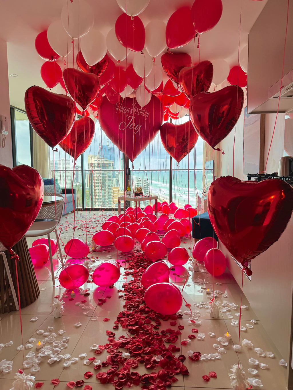 Valentine’s Day gifts and surprise setups in Brisbane & Gold Coast with romantic balloons, florals, and personalised styling for unforgettable moments.