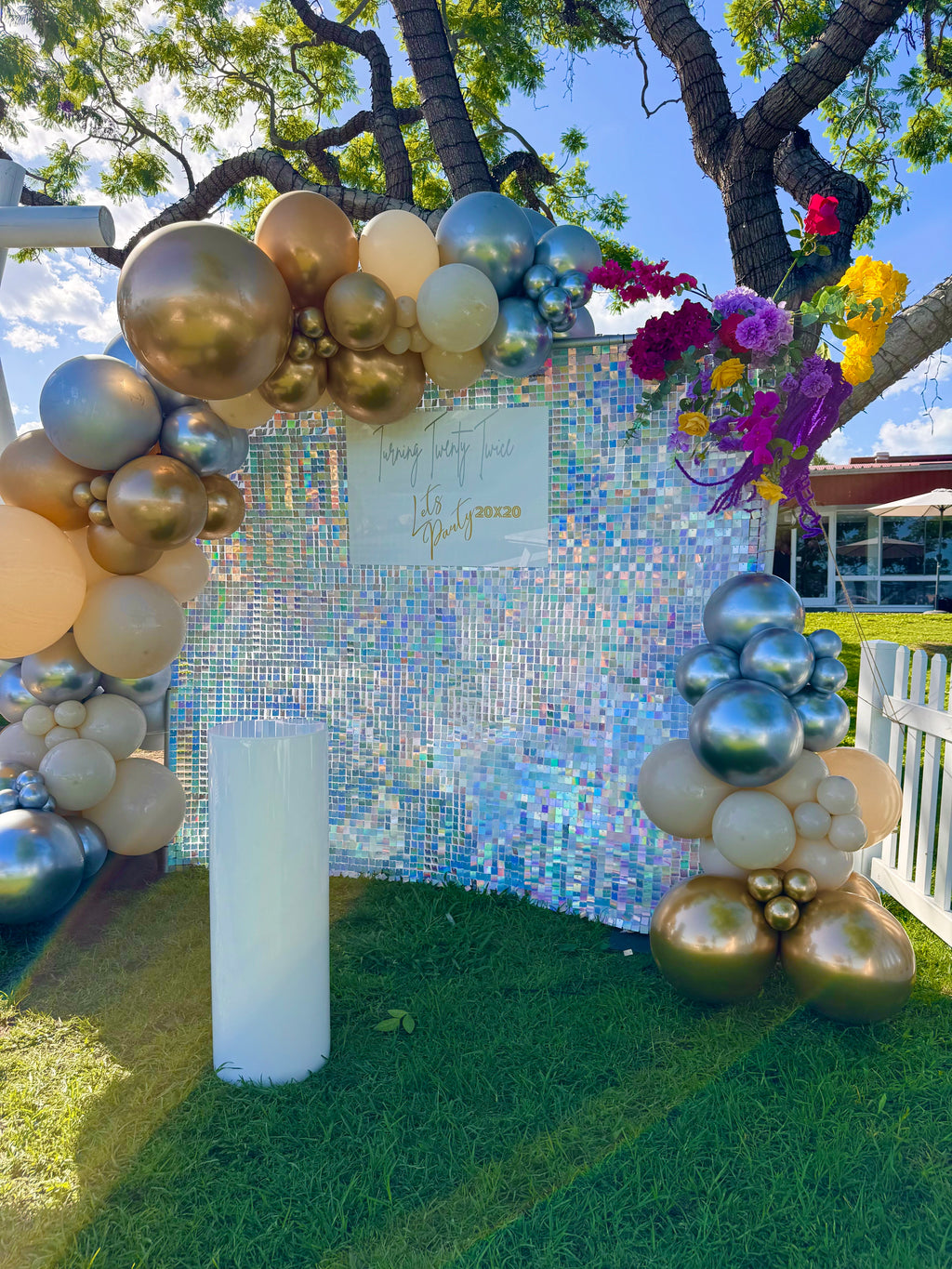 Luxury Shimmer Wall with 5m balloon garland in Brisbane & Gold Coast for birthdays, corporate events, and milestone celebrations.

Photo-ready Shimmer Wall and balloon décor in Brisbane & Gold Coast with personalised signage for corporate events, birthdays, and celebrations.

Glamorous Shimmer Wall and balloon setup across Brisbane & Gold Coast for birthdays, corporate events, anniversaries, and special occasions.

Shimmer Wall and balloon garland setup in Brisbane & Gold Coast with personalised signage