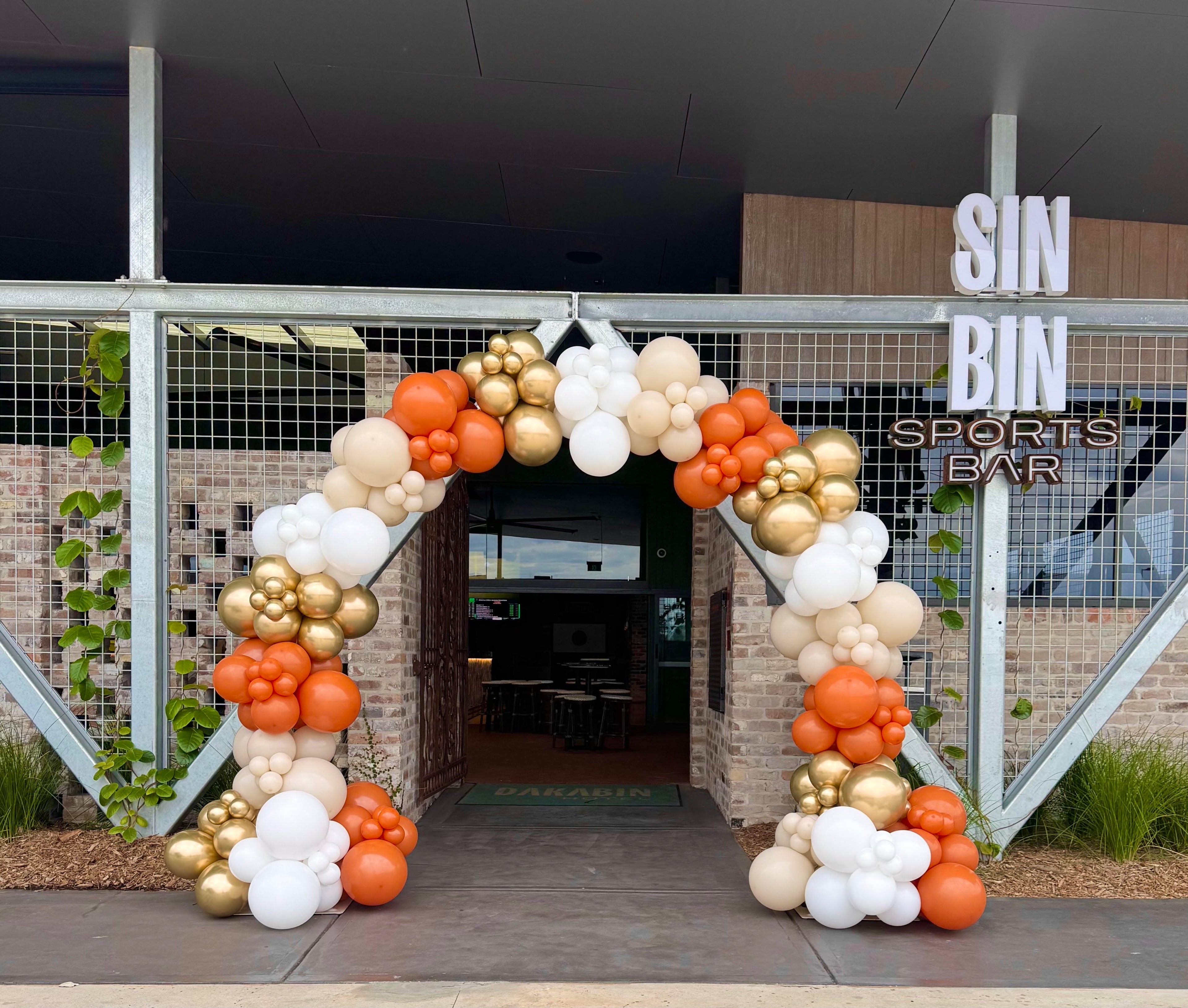 Colourful balloon arch for birthday, wedding, or corporate event styling across Brisbane, Gold Coast & Sunshine Coast

Custom balloon arch installation for luxury events, styled for unforgettable celebrations in Brisbane & Gold Coast

Elegant balloon arch for weddings and milestone parties, designed for Gold Coast, Brisbane, and Sunshine Coast events

Large-scale balloon arch as a statement décor piece for Brisbane, Gold Coast & Sunshine Coast celebrations
