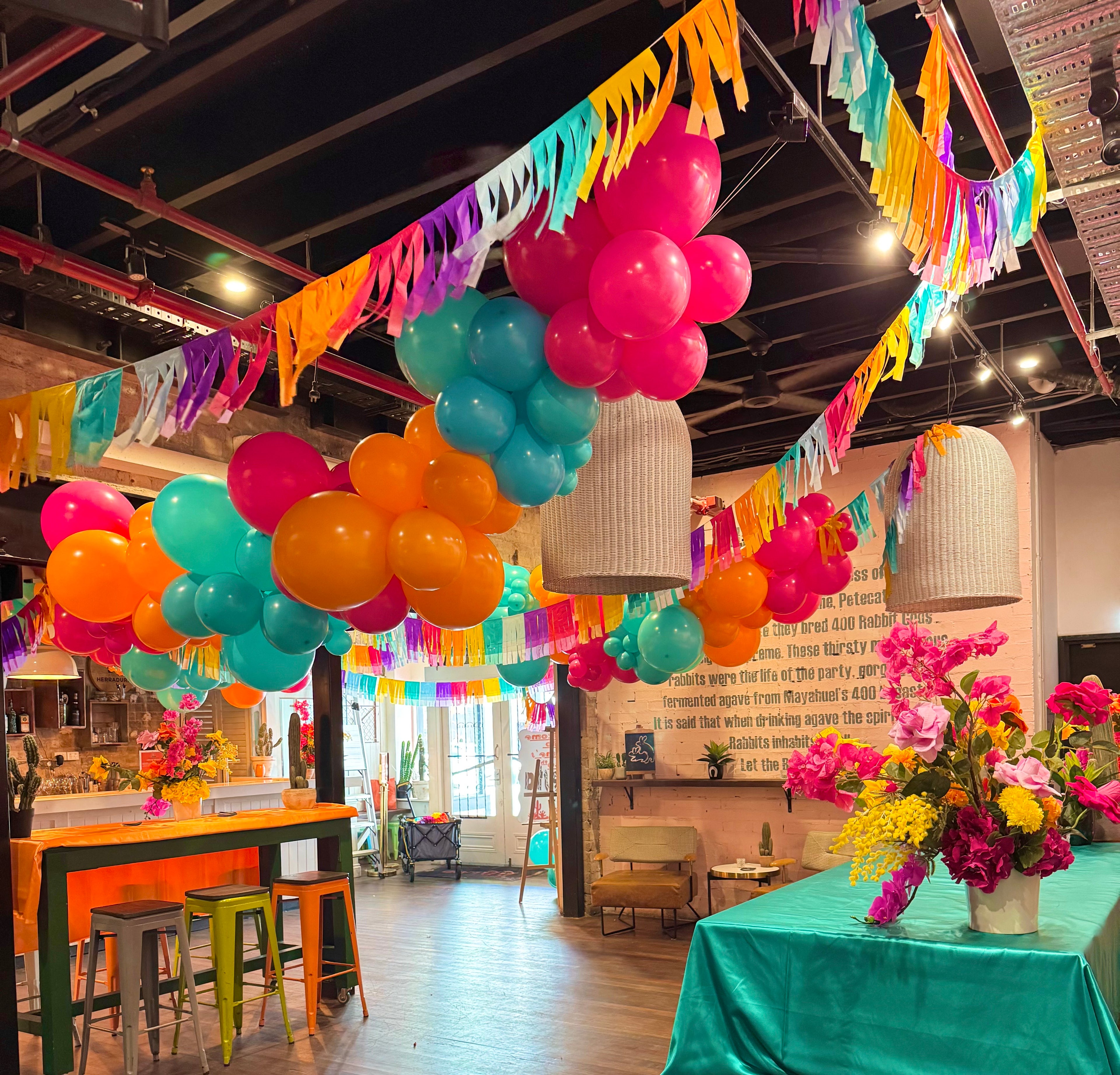 Grand entrance styling for The Ultimate Venue Styling package in Brisbane & Gold Coast with balloons, florals, and elegant décor