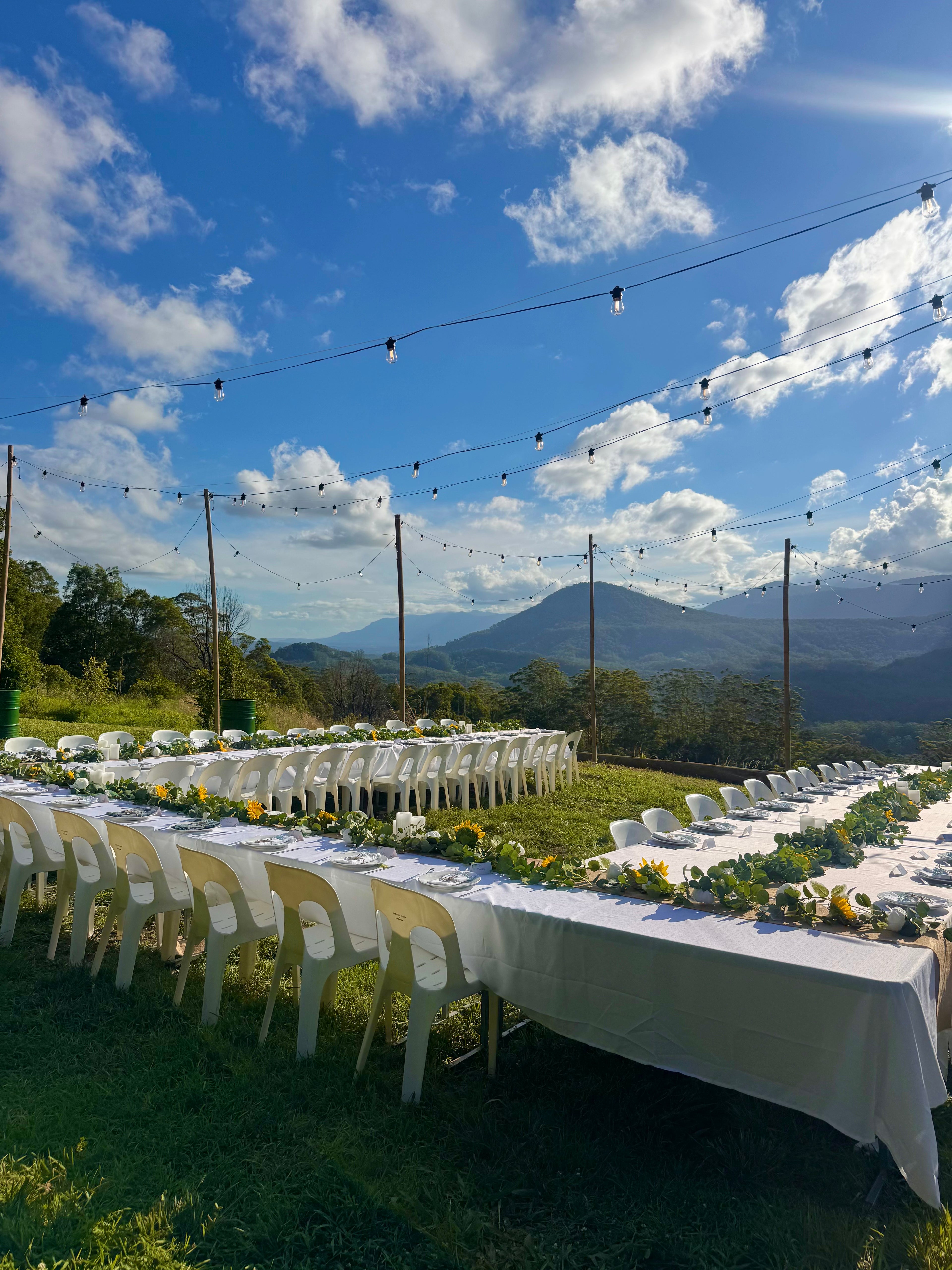 Elegant Brisbane wedding with country charm styling and floral arrangements

Luxury Gold Coast wedding with statement floral installations and table décor

Sunshine Coast beach wedding with personalised styling and vibrant details

Intimate wedding setup with custom florals and tailored décor

Sophisticated luxury wedding table styling with gold accents and flowers